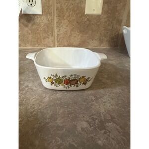 Vintage Corning‎ Ware Casserole Dish Square Spice O' Life Vegetable
